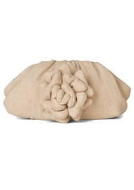 DAY ET Linen Flower Clutch - Raw Linen