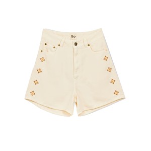 Bermuda Denim Shorts - Ecru