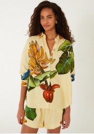 FARM RIO Banana Grapes Linen Mix Shirt - Yellow