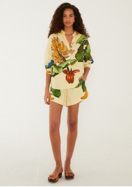 FARM RIO Banana Grapes Linen Mix Shirt - Yellow