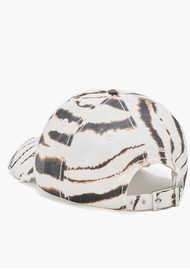 GANNI Organic Cotton Zebra Canvas Cap - Egret