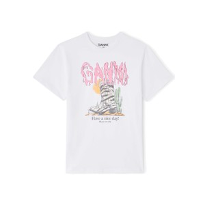 Western Zebra Boot Organic Cotton T-Shirt - Bright White