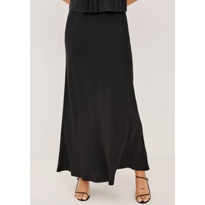 Romina Linen Maxi Skirt - Black