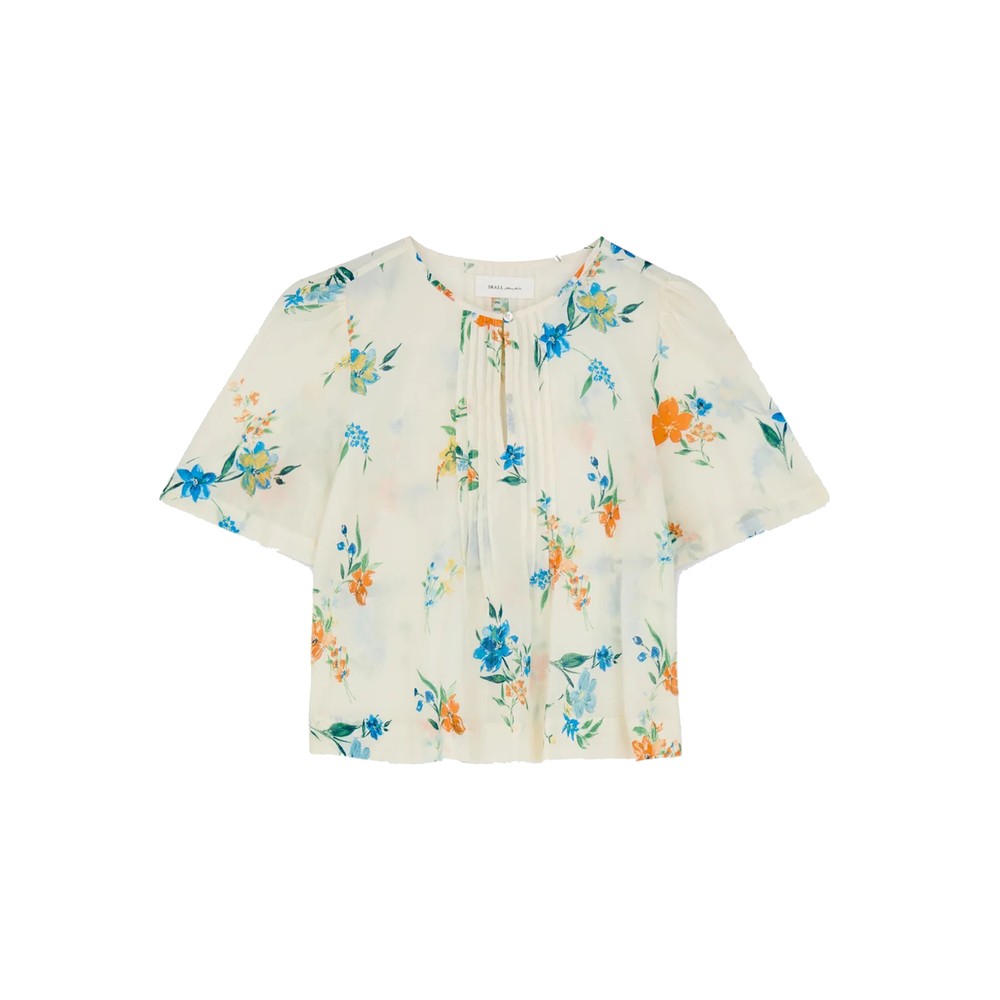 Skall Women's Light Fiore Organic Cotton Blouse - Flower Bouquet