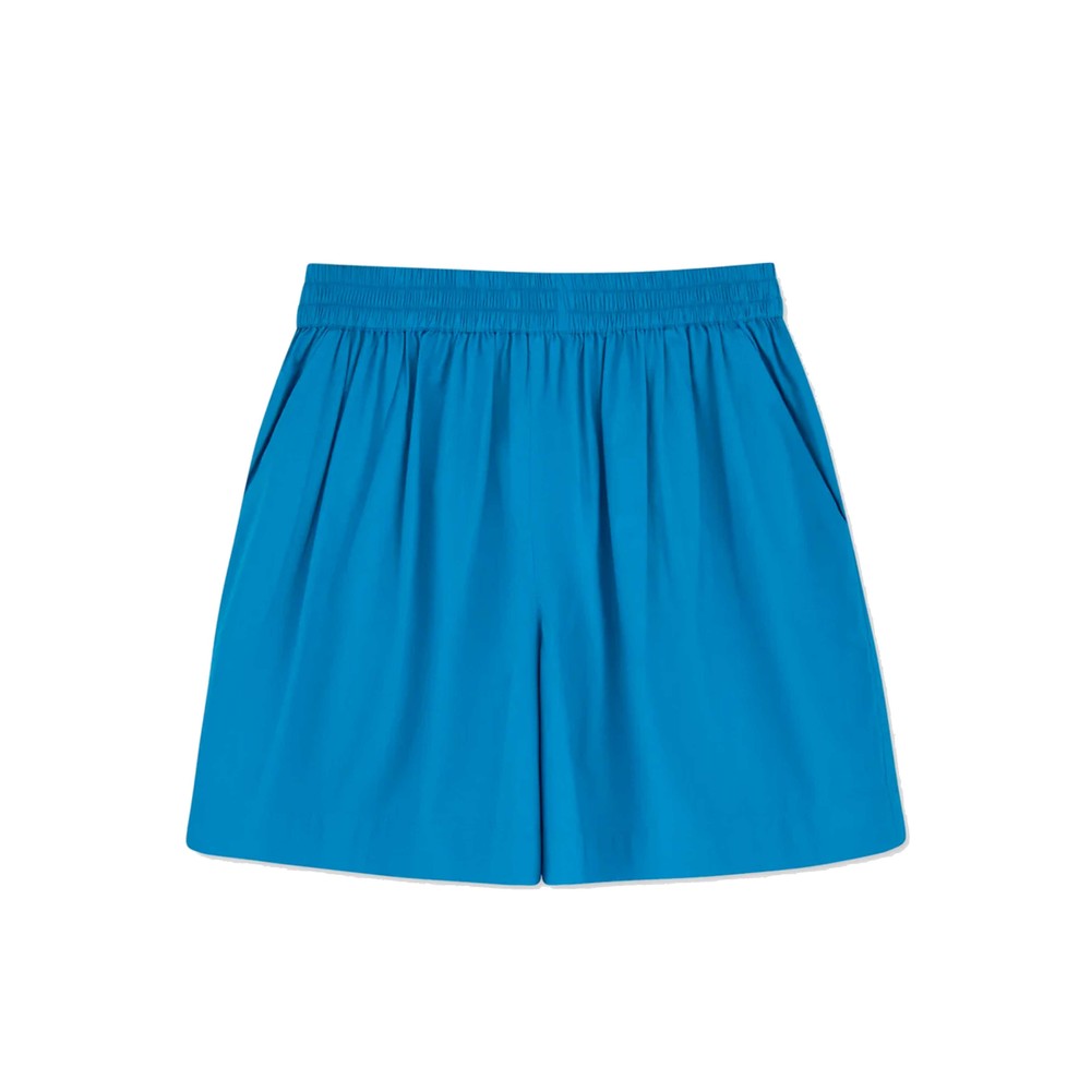 Skall Women's Blue Edgar Organic Cotton Poplin Shorts - Classic