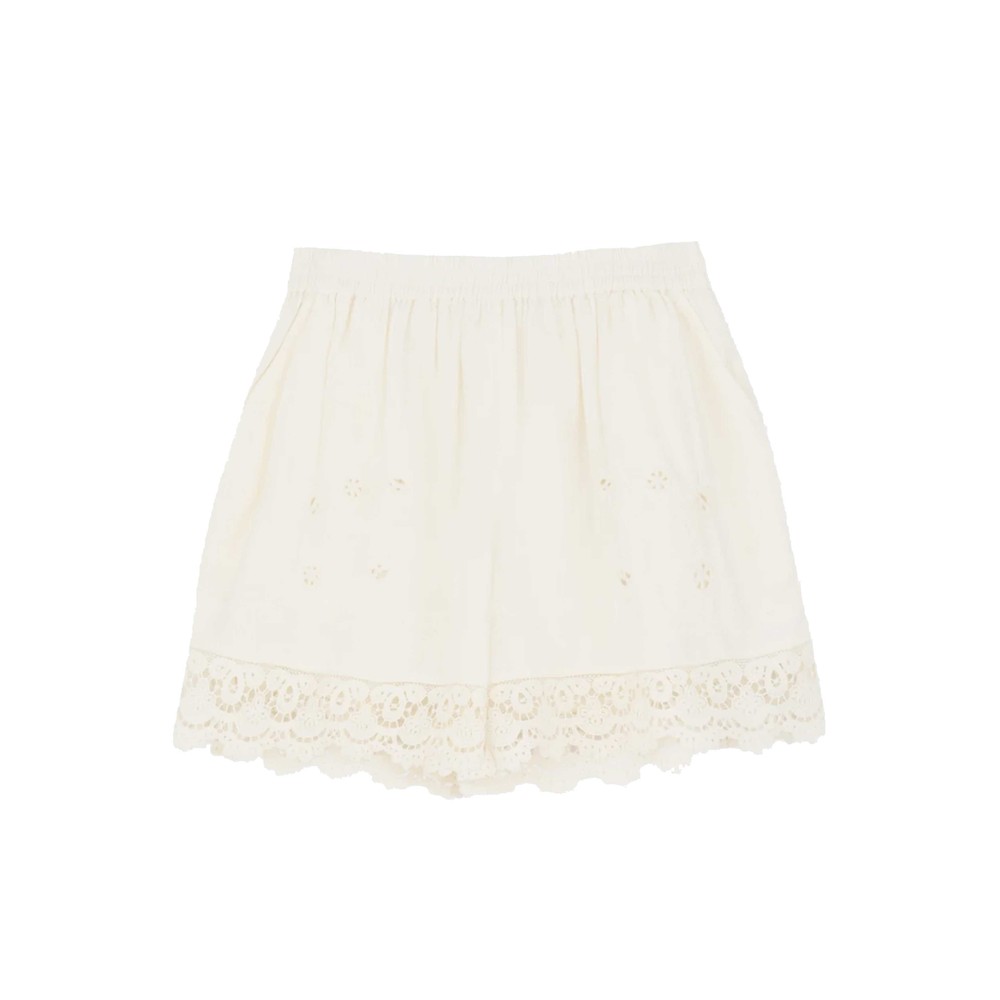 Skall Women's White Tallulah Organic Cotton Shorts - Antique