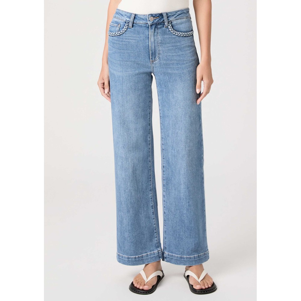 Paige Denim Women's Blue Anessa High Rise 31" Wide Leg Jeans - Encino