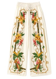 FARM RIO Tropical Royalty Cotton Pants - Off White