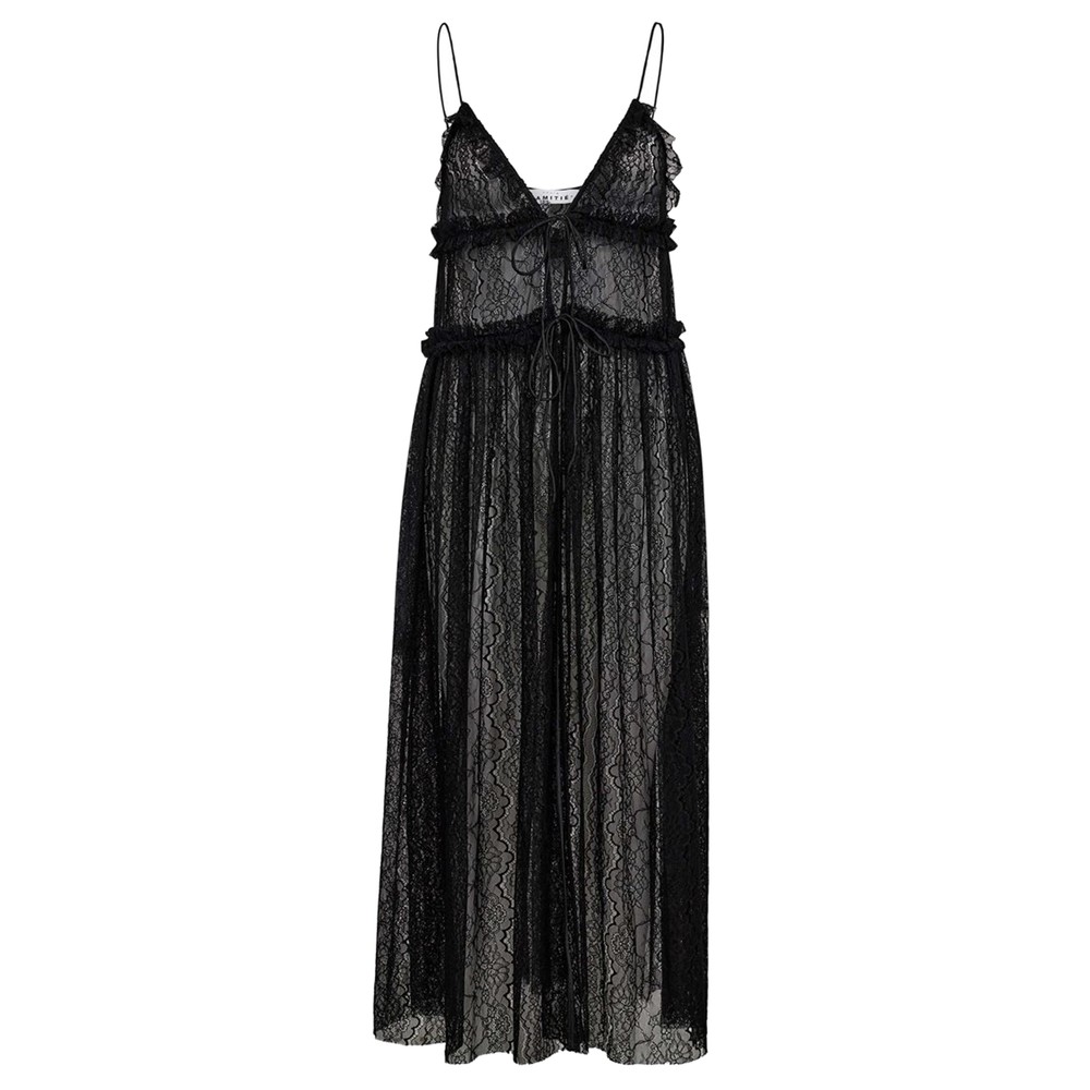 HAUTE LAMITIE New Lace Tie Dress - Black