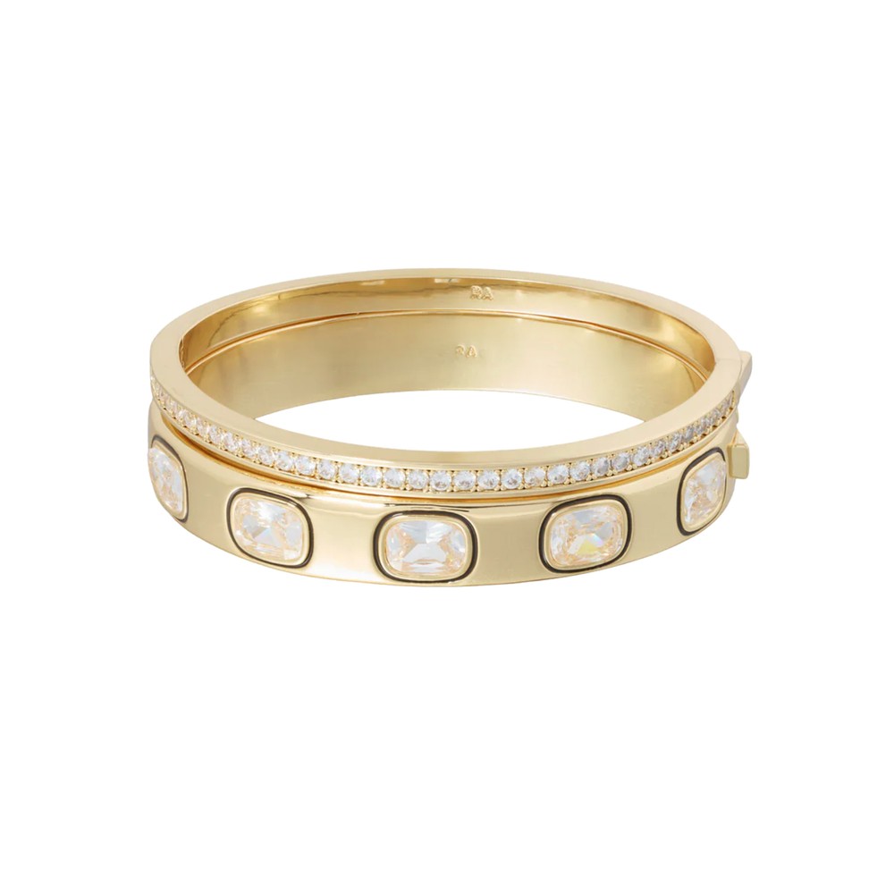 Roxanne Assoulin Women's Gold The Cubic Hinged Cuff Duo