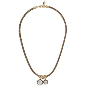 Cubic Double Drop Cord Necklace - Multi