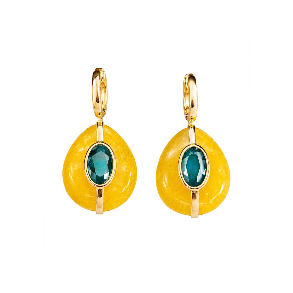 Roxanne Assoulin Women's Yellow The Stone Pebble Earrings - Carnelian