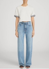 Frame Denim Off Duty Drawstring Bow Jean - Afterglow