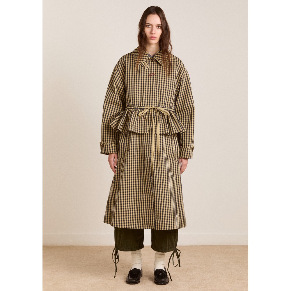 DAMSON MADDER Myrtle 2 in 1 Trench Coat - Navy Gingham
