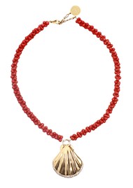 BY ALONA Jerry Beaded Shell Necklace - Red