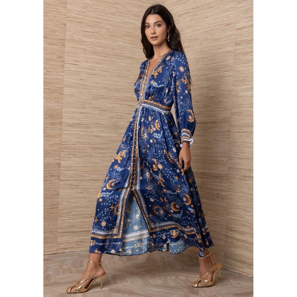 Hale Bob Women's Celestial Print Maxi Dress - Navy