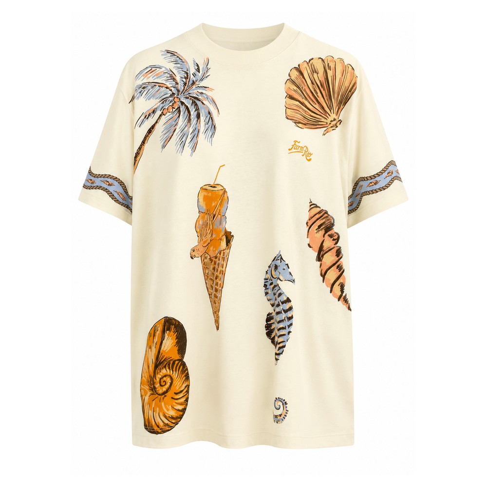 Farm Rio Women's White Rio Souvenir T-Shirt - Off
