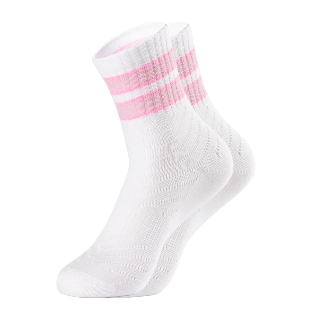 Ooley Women's White Sporty Mesh Organic Cotton Socks - Neon Off