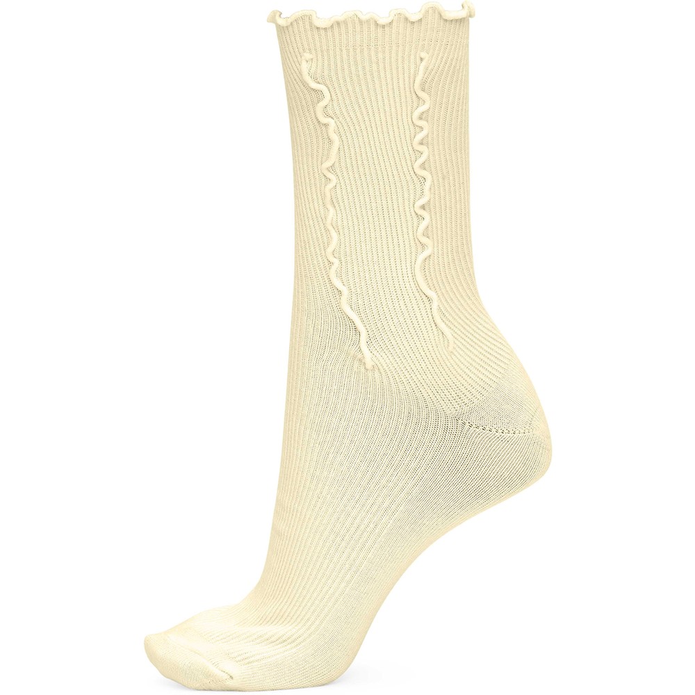 Sui Ava Women's Yellow Ruffle Pastel Socks