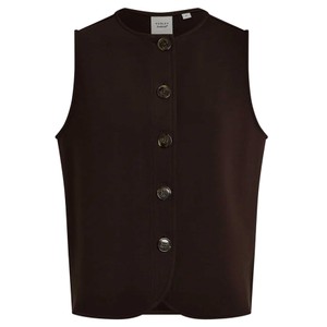 Josie Button-Through Tank - Coffee Bean
