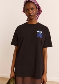 DAMSON MADDER Nature Bathing Graphic Organic Cotton Tee - Black