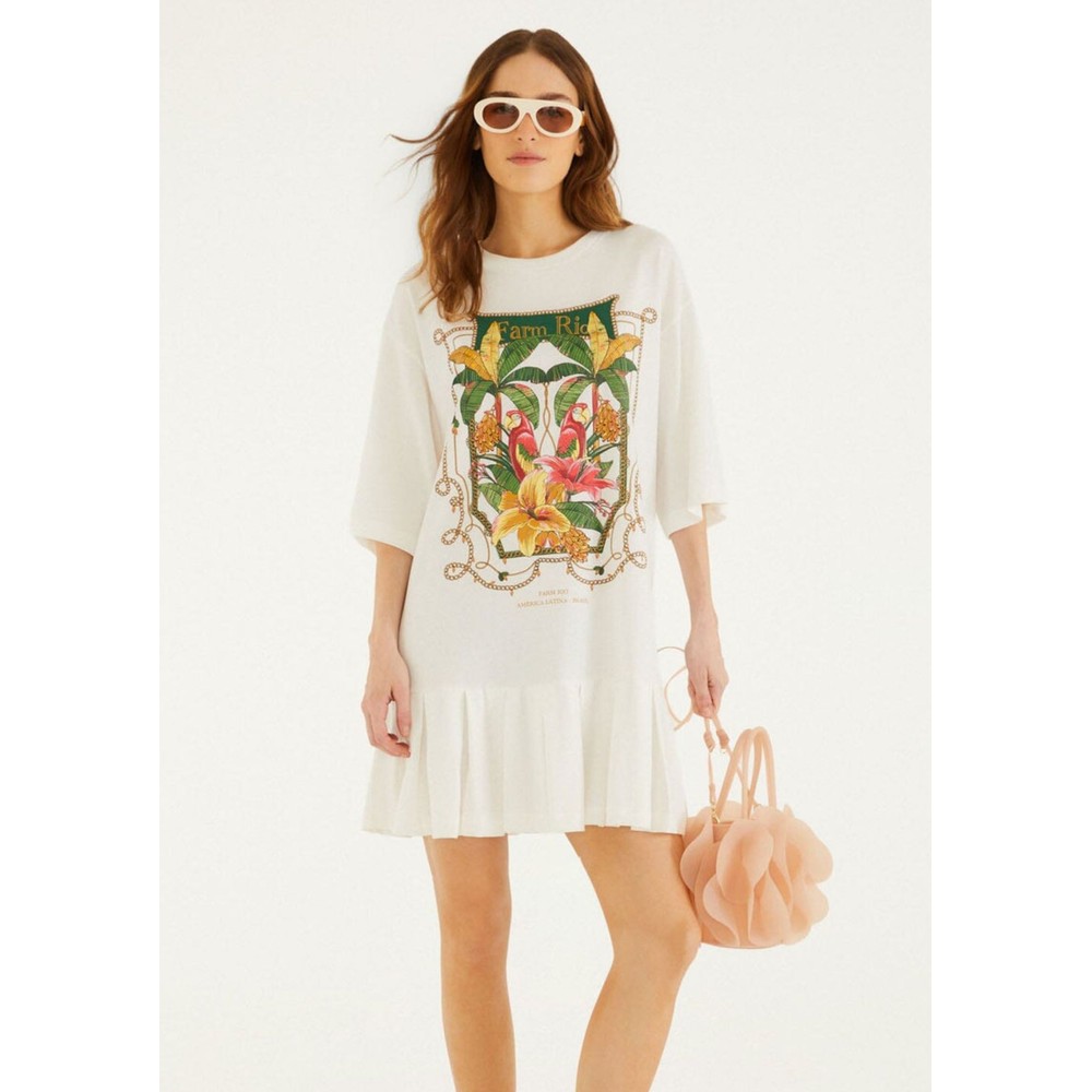FARM RIO Tropical Royalty Mini Dress - Off White