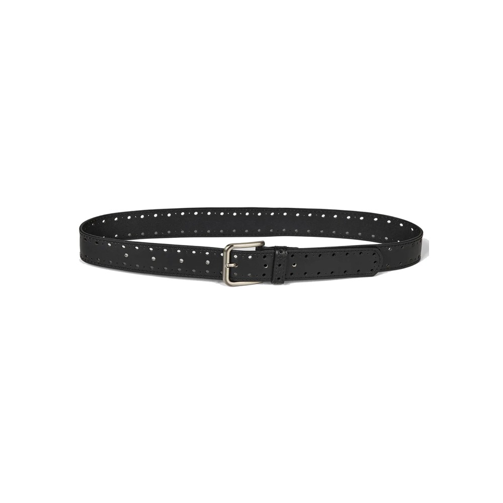 Munthe Women's Black Nixie Perforated Leather Belt