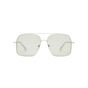 Civelle Square Aviator Sunglasses - Bright Silver
