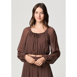 Capricorn Polka Dot Blouse - Mahogany