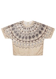 MUNTHE Vunny Sequin Top - Print Camel