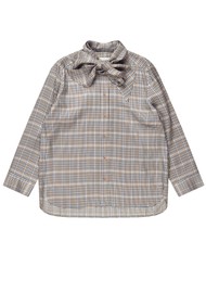 MUNTHE Veiling Pussybow Shirt - Mix Blue