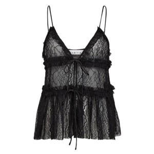 New Lace Tie Top - Black