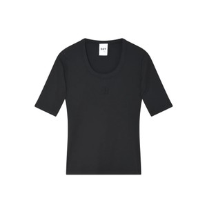 Fine Classic Ribbed T-Shirt - Black