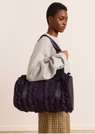 DAMSON MADDER Brooke Frill Barrel bag - Navy