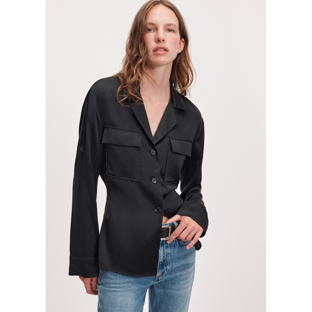 RAG & BONE Sonny Silk Blouse - Black