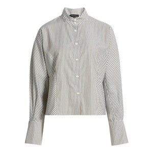 Dustin Cotton Poplin Shirt - Olive Stripe
