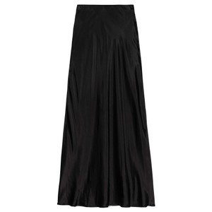 Romina Maxi Satin Skirt - Black