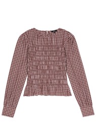 Rails Tabi Shirred Blouse - Rust Rose