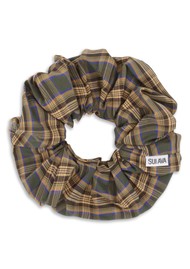SUI AVA Tartan Scrunchie - Brown/Grey