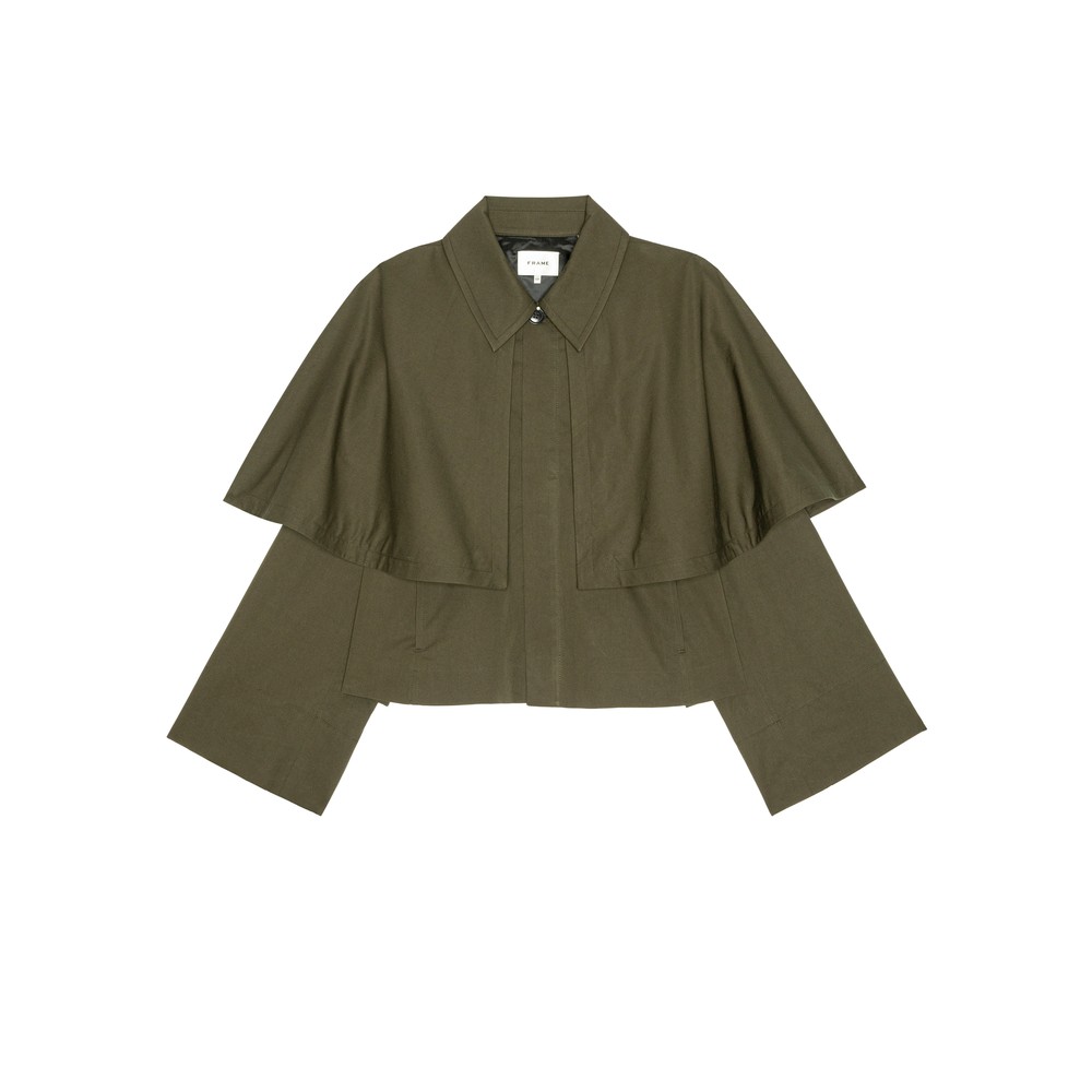 Frame Denim Paddock Cape Jacket - Military Green