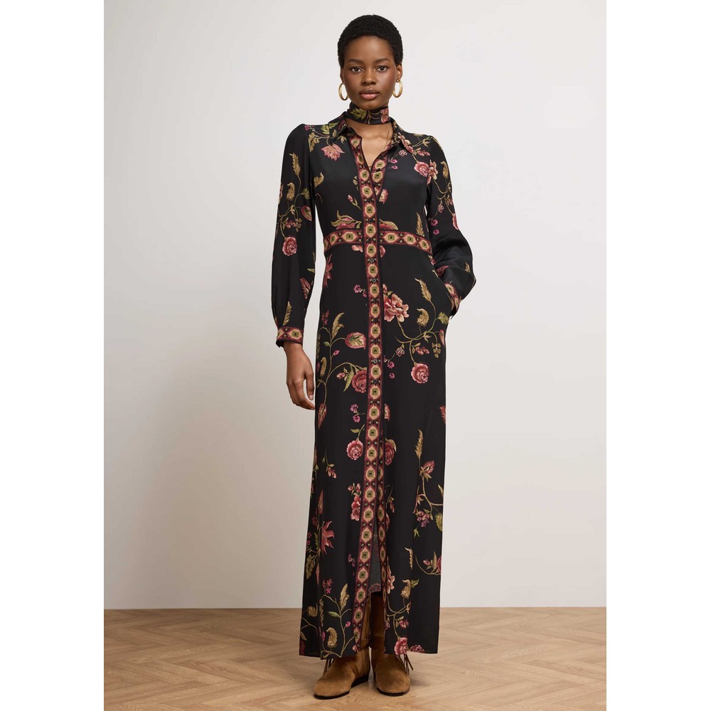 HAYLEY MENZIES Talitha Silk Shirt Dress - Black