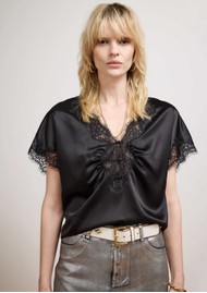 HAYLEY MENZIES Lana Silk Top - Black
