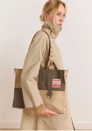 DAMSON MADDER Veda Canvas Colour Block Bag - Sand