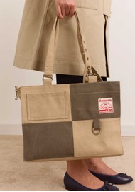 DAMSON MADDER Veda Canvas Colour Block Bag - Sand