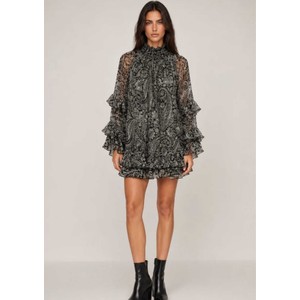 Eydis Chiffon Mini Dress - Onyx/Papyrus