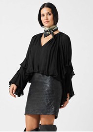 SCARLETT POPPIES Ardis Ruffle Top - Onyx Black