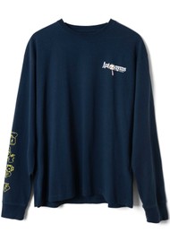 DAMSON MADDER Antonyms Long Sleeve Graphic Tee - Navy