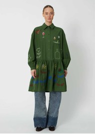 STELLA NOVA Small Embroidery Dress - Green Leaf