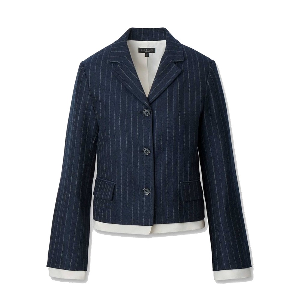 RAG & BONE Lawrence Crop Blazer - Navy