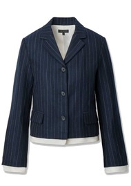 RAG & BONE Lawrence Crop Blazer - Navy